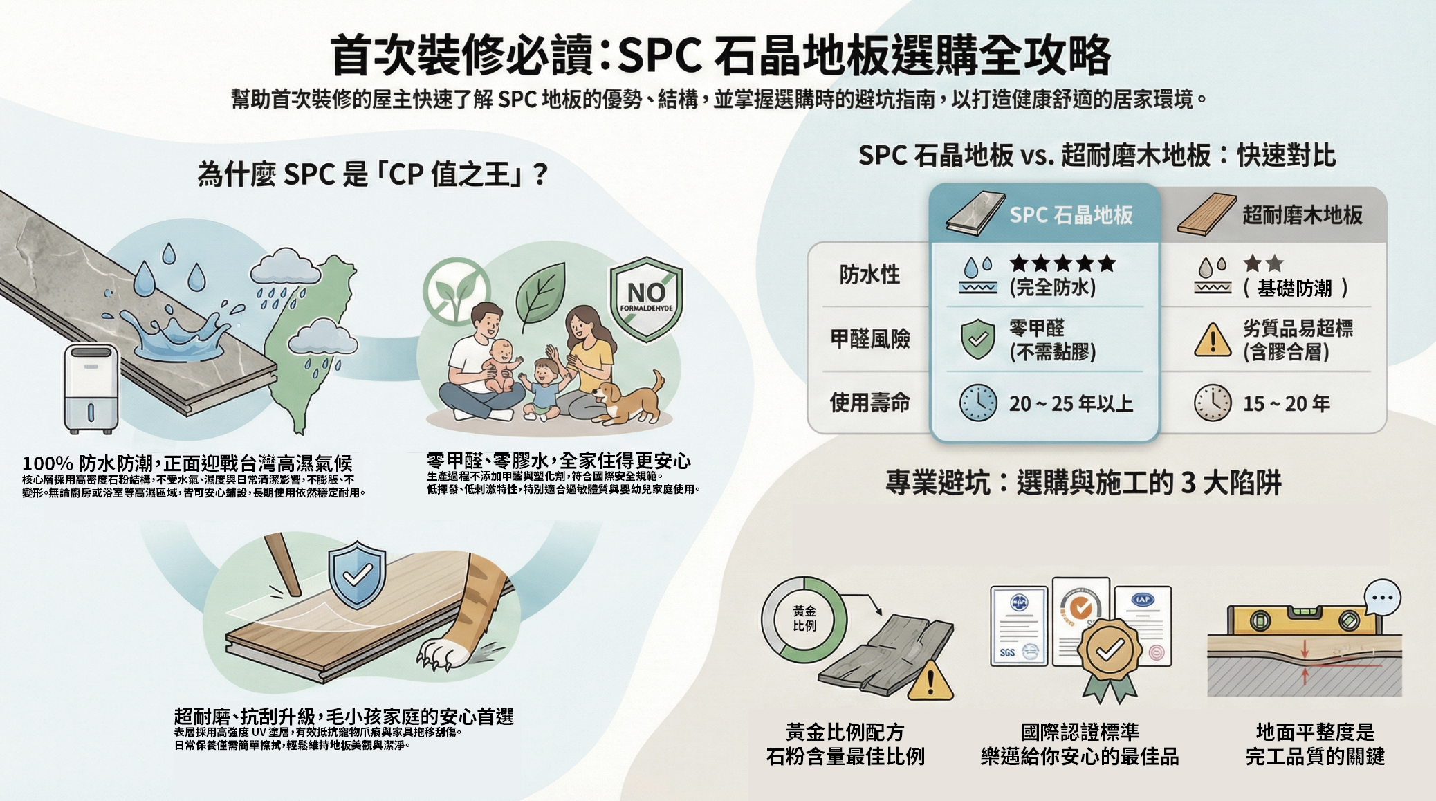 首次裝修必讀：SPC石晶地板選購指南